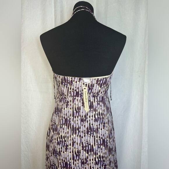 Laundry by Design vintage Halter Abstract Purple Maxi Silk Dress✨ - Picture 3 of 8